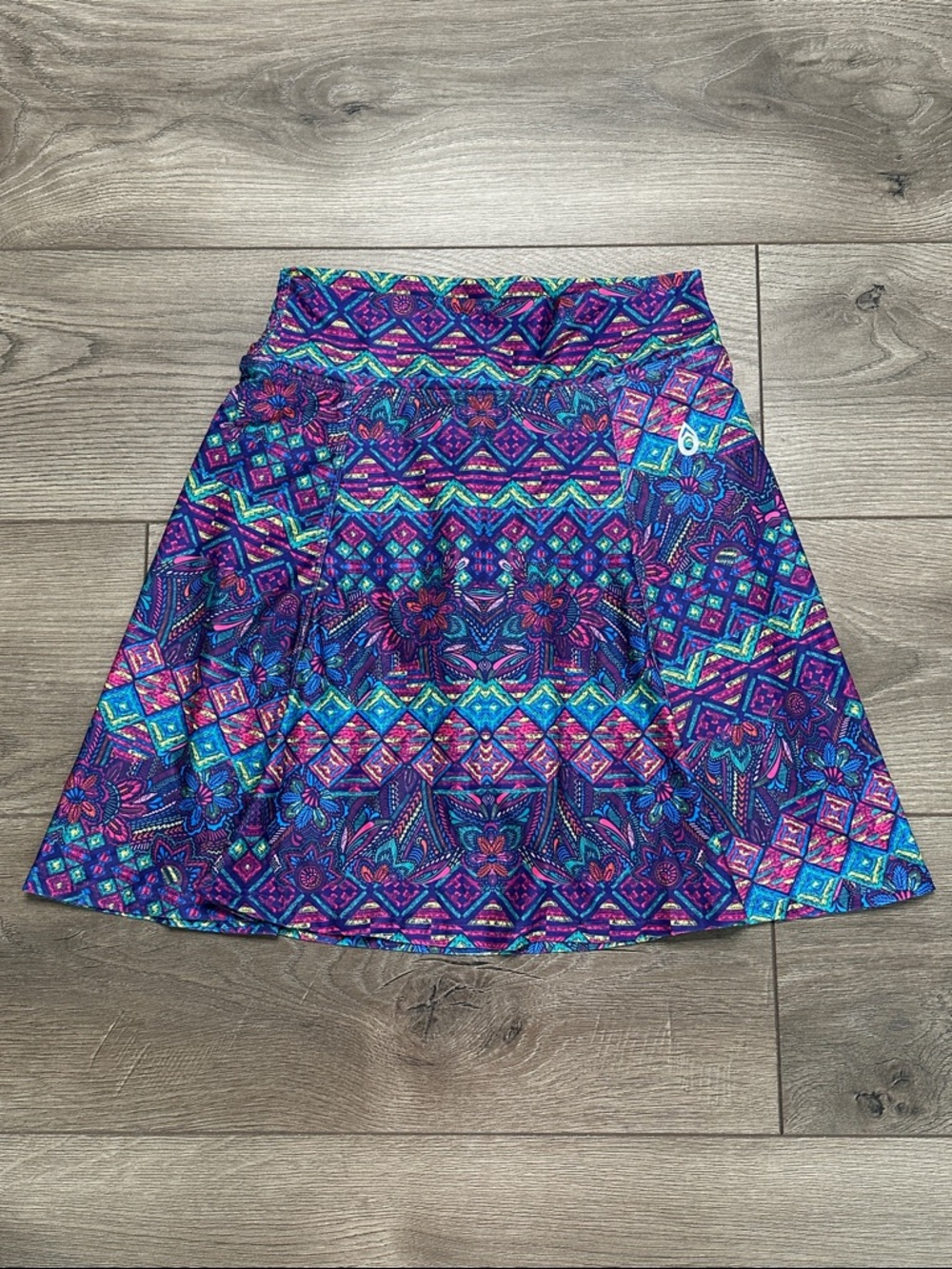 Dona Jo 17" High Rise Tennis Golf Skirt Skort Purple Pink Multicolor Size Small